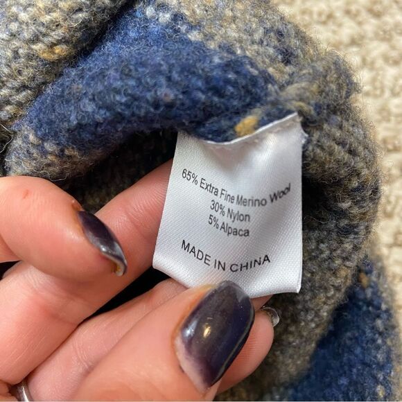 Men’s Oliver Ridley Brand Blue and Brown Striped Sweater Wool Alpaca Blend‎ L - Picture 6 of 8